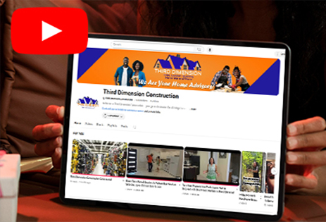 Tablet showing Third Dimension YouTube Channel